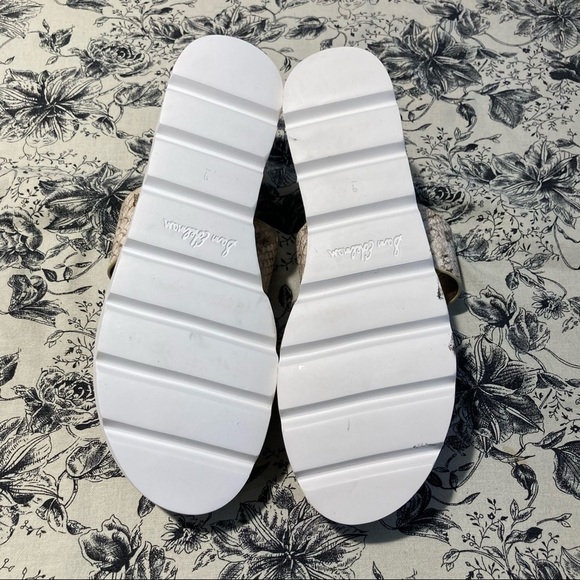 SAM EDELMAN Sz 9 Raul Cork Insole Chunky Sole Slip On Sandals  Snakeskin - Picture 7 of 9